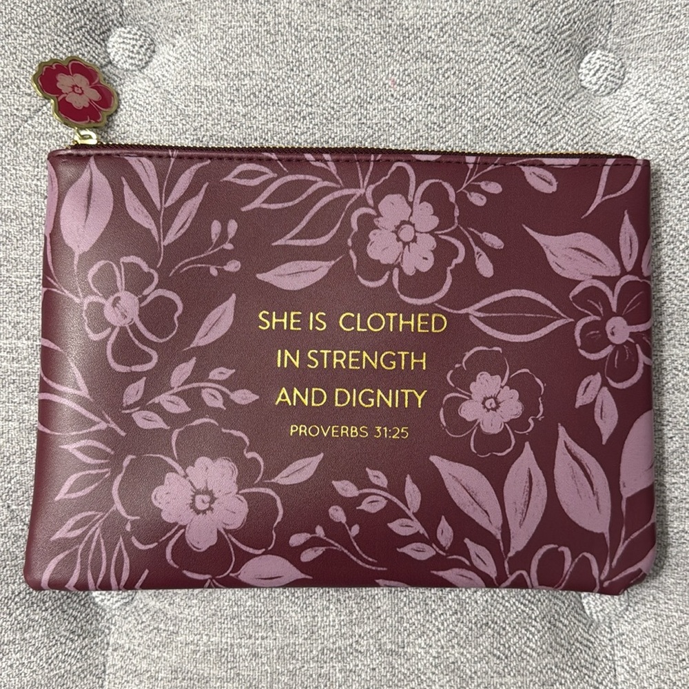 🎀 Makeup bag pouch floral clutch wristlet cosmetic bag